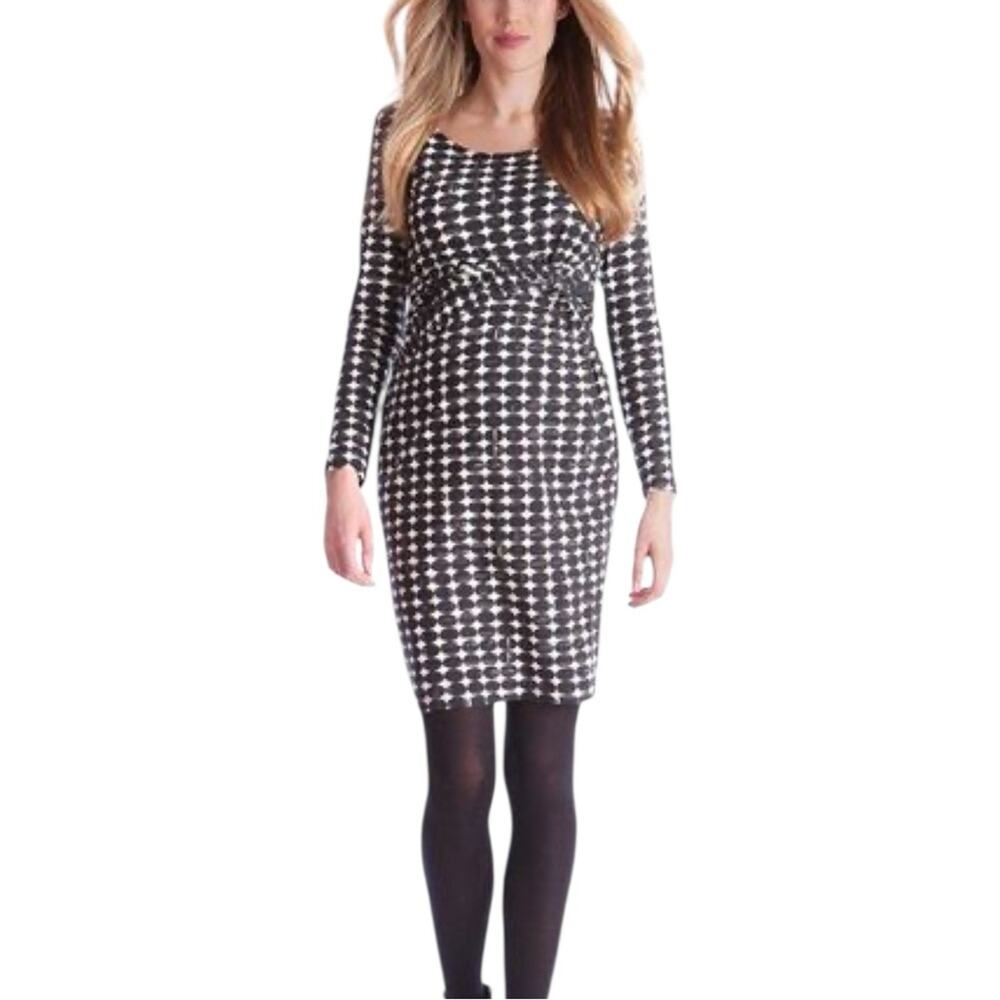 Seraphine Audrina Long Sleeve Circle Print Maternity Dress US 6